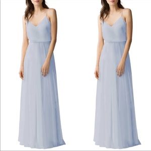Jenny Yoo BHLDN Inesse Bridesmaid Maxi Dress in Whisper Blue; Size 8